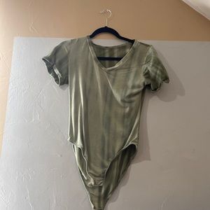 Both one piece tops green blue